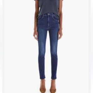 MOTHER The Super Swooner Skinny Jeans In Here Kitty Kitty Blue Size 30